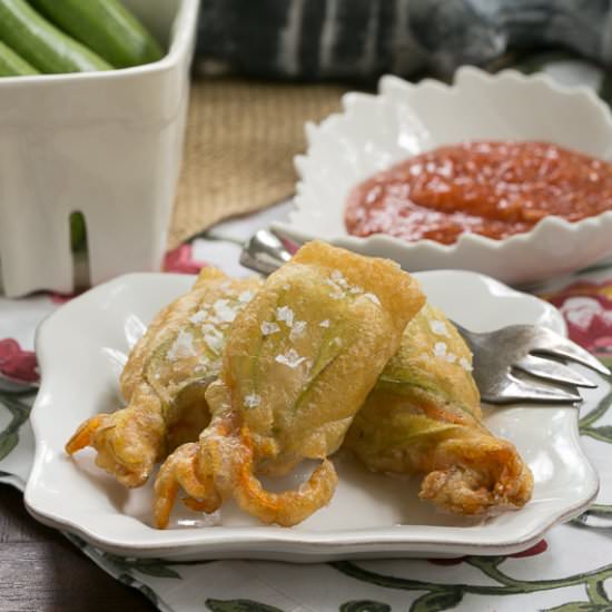 Shrimp Filled Zucchini Blossoms - Recipe photo by thatskinnychickcanbake