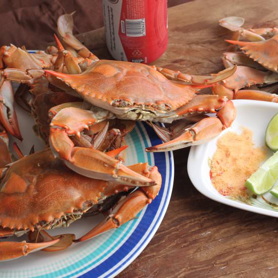 Beer Steamed Blue Crabs - Recipe photo by Boriville