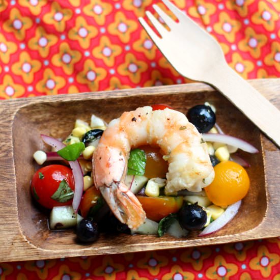 Corn & Blueberry Salad with Shrimp - Recipe photo by Highheelstohotwheels