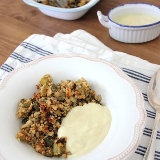 Vanilla Rhubarb Granola Crumble - Recipe photo by The Cookie Fairy