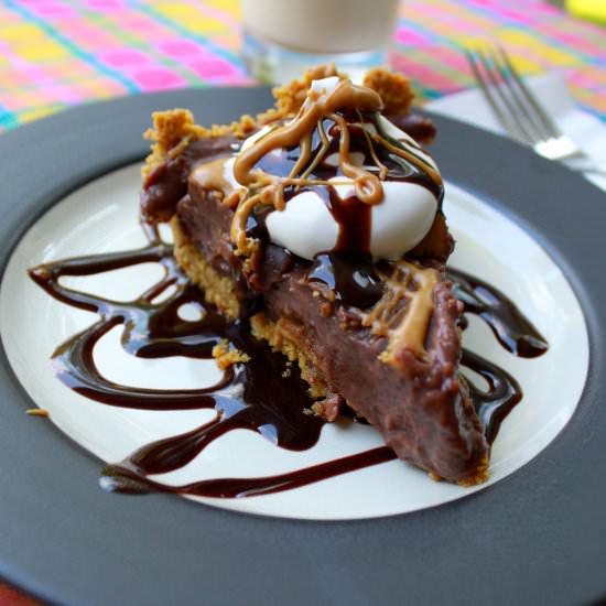 Chocolate-Peanut Butter Pie - Recipe photo by My Biscuits are Burning