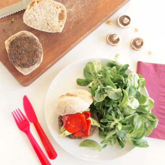 Mushroom-Chickpea Veggie Burgers - Recipe photo by deliciousfromscratch