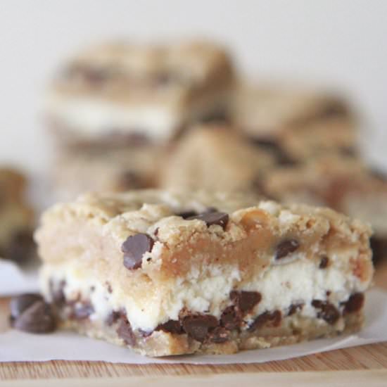 Chocolate Chip Cheesecake Bars - Recipe photo by divascancook