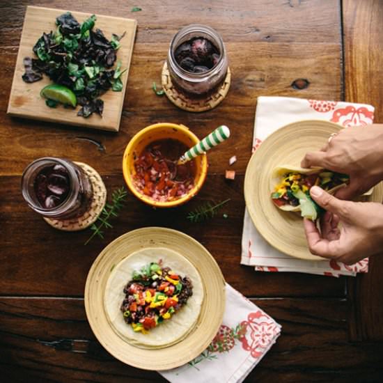 Black Bean and Quinoa Tacos - Recipe photo by foolproofliving.com