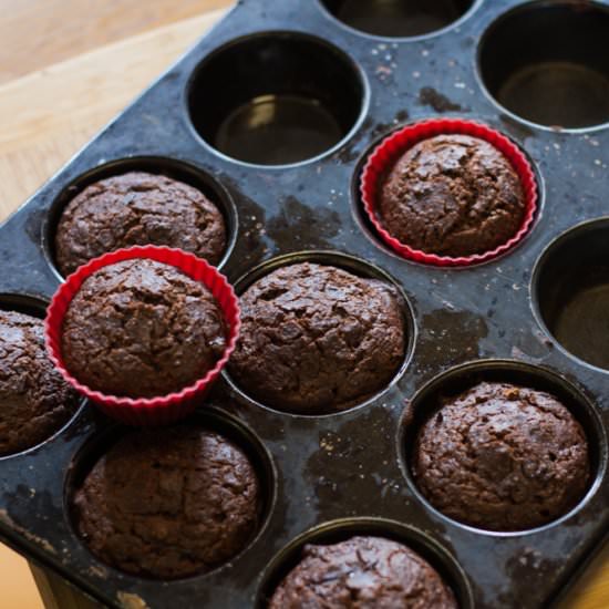 Chocolate, Banana & Almond Muffins - Recipe photo by mfoxworthy