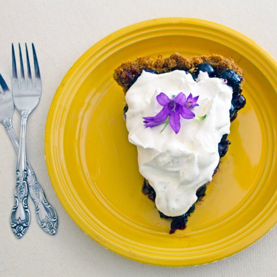 Blueberry Pie with Gingersnap Crust - Recipe photo by femmefraiche