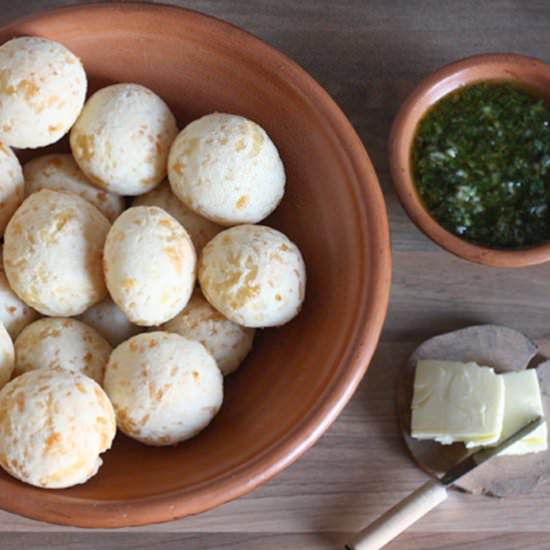 Cheese breads and chimichurri sauce - Recipe photo by The Candid Kitchen