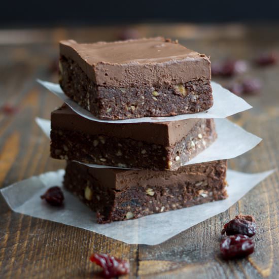 Iced chocolate cherry brownies - Recipe photo by 40aprons