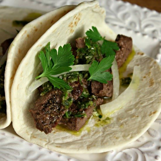 Venison Tacos with Chimichurri - Recipe photo by SarahEatsAustin