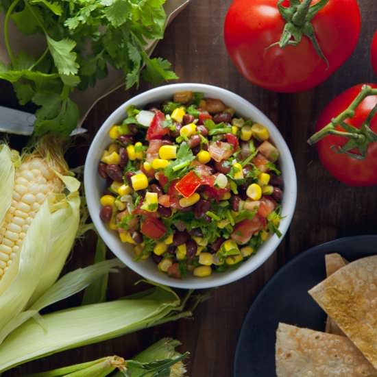 Black Bean & Corn Salsa with Chips - Recipe photo by PicklesNHoney