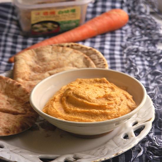 Miso Infused Carrot Hummus - Recipe photo by bashfulbao