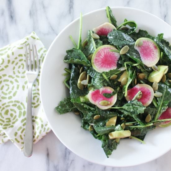 Massaged Kale Salad - Recipe photo by kneadtocook