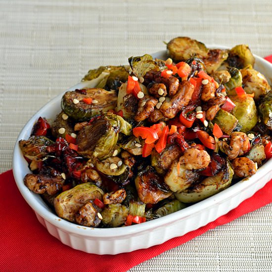 Fiery Brussels Sprouts - Recipe photo by Paleo Fondue