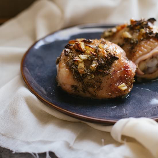 Sticky Lemon Garlic Roasted Chicken - Recipe photo by Cultural Chromatics