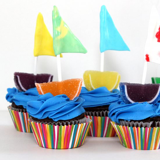 Sailboat Cupcakes - Recipe photo by momvstheboys