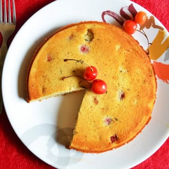 Eggless Cherry Almond Cake Recipe - Recipe photo by Harini123
