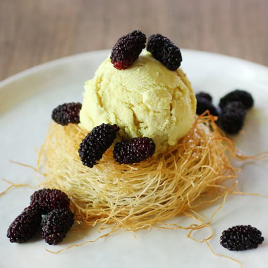Honeyed Buttermilk Ice Cream - Recipe photo by lisal