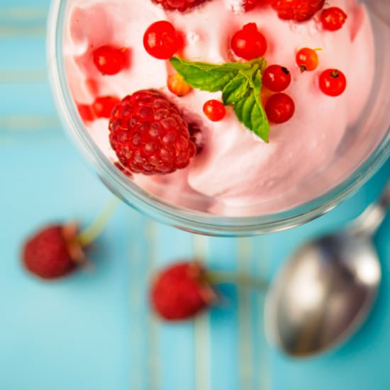 Vegan Red currant Mousse - Recipe photo by teveelkookboeken