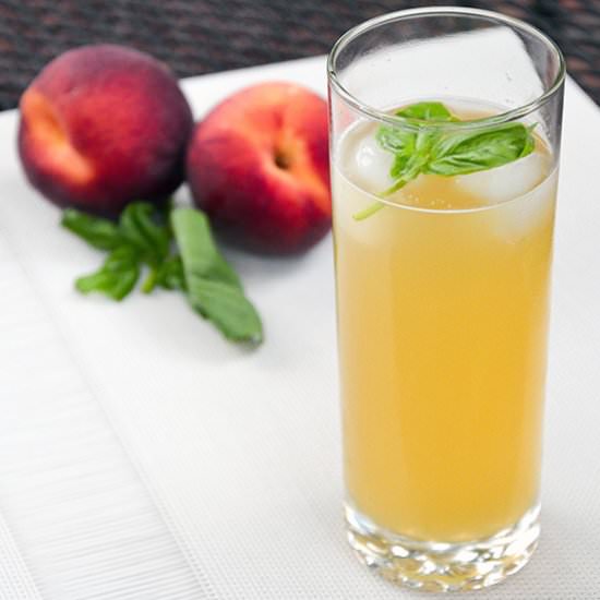 Peach and Basil Spritzer - Recipe photo by DailyBurn