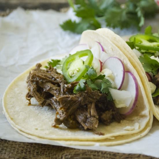 Tangy Barbacoa w/ Tomatillo Salsa - Recipe photo by RelishingIt