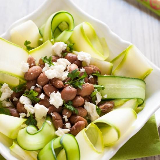 Zucchini, Beans & Feta Salad - Recipe photo by The Foodie Corner