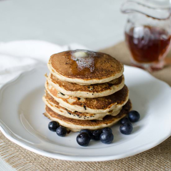 Blueberry + Banana Pancakes - Recipe photo by kenanhill