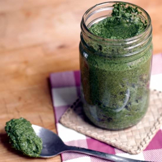 Spring Nettle Pesto - Recipe photo by SoHungryBlog