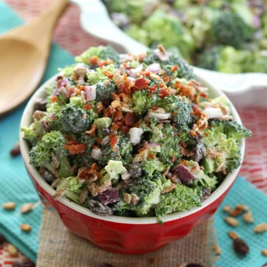 Skinny Broccoli Salad - Recipe photo by thebelleofthekitchen
