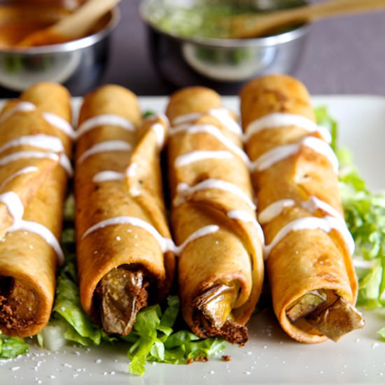 Cheesy Eggplant Flautas - Recipe photo by Yes more please