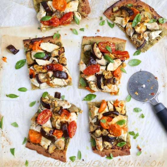 LowCarb Pizza With Pesto & Chicken - Recipe photo by thenourishedcaveman