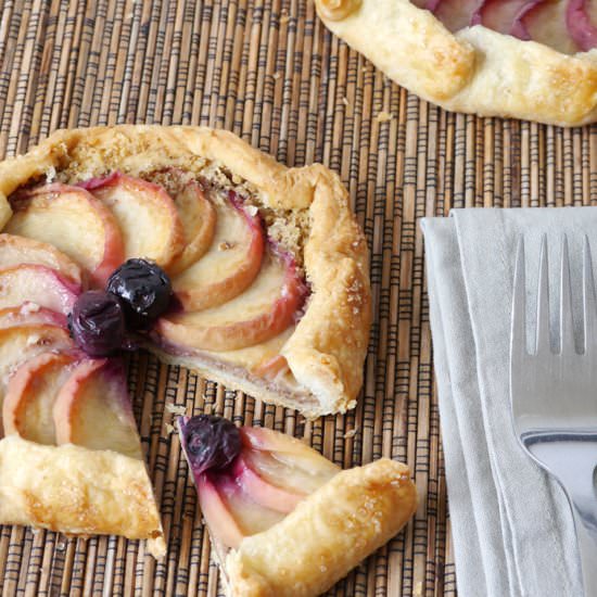 Peach & Blueberry Galettes - Recipe photo by julzalicious