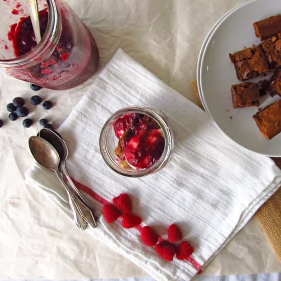 Spring Berry Brownie Sundae - Recipe photo by Happy Food Happy Home