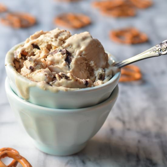 Peanut Butter Pretzel Ice Cream - Recipe photo by coffeeandquinoa
