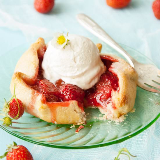 Strawberry Rhubarb Galettes - Recipe photo by The Kitchen McCabe
