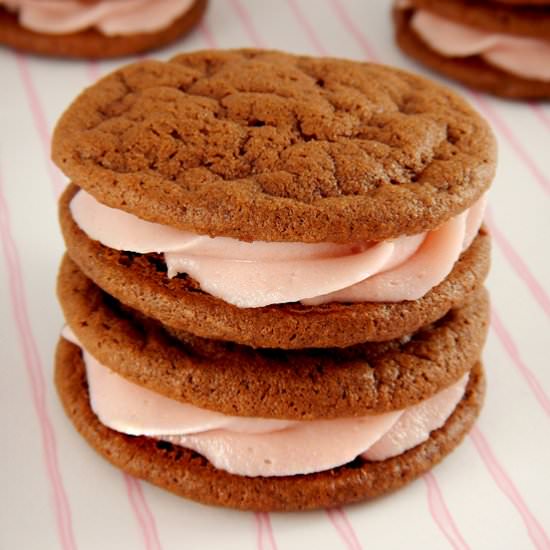 Chocolate Raspberry Sandwich Cookie - Recipe photo by FrostingandaSmile