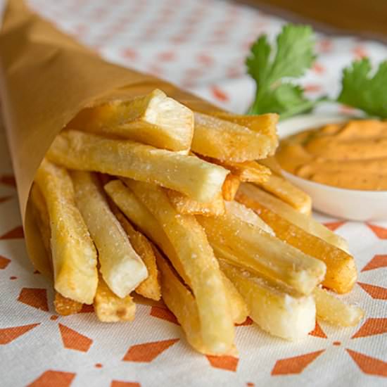 Yuca Fries with Chipotle Aioli - Recipe photo by maryobrien