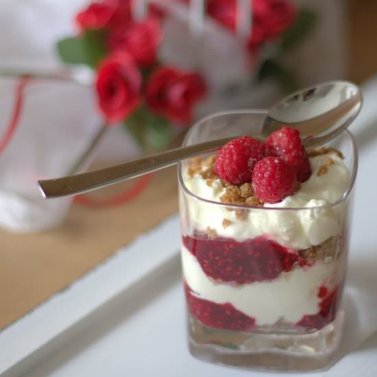 Raspberry Cheesecake In a Jar - Recipe photo by insaneinthekitchen