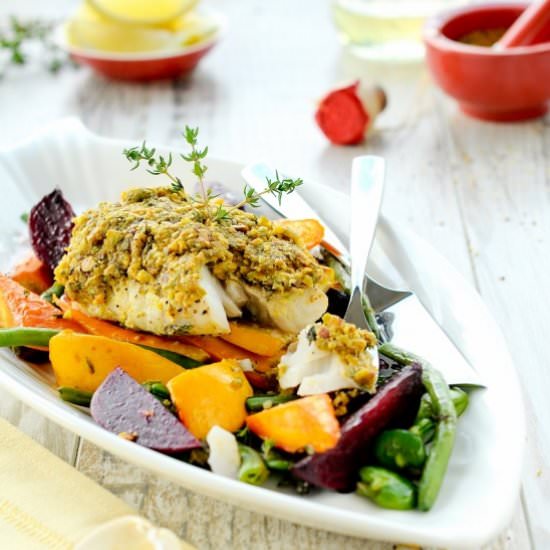 Cod Fish with Pistachio Crust - Recipe photo by bazyliaczywanilia