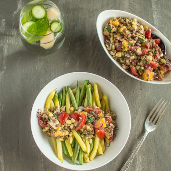 Lentil Salad with Sautéed Beans - Recipe photo by healthynibblesandbits