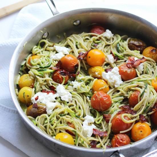 Whole Wheat and Zucchini Spaghetti - Recipe photo by cookingforkeeps