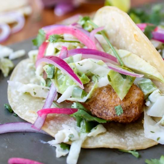 Beer-Battered Fish Tacos - Recipe photo by The Food Charlatan