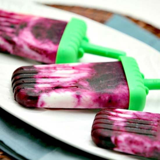 Blueberry Lemon Yogurt Popsicles - Recipe photo by Food Done Light