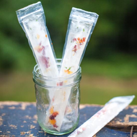 Nasturtium and Mint Ice-Pops - Recipe photo by crackersonthecouch
