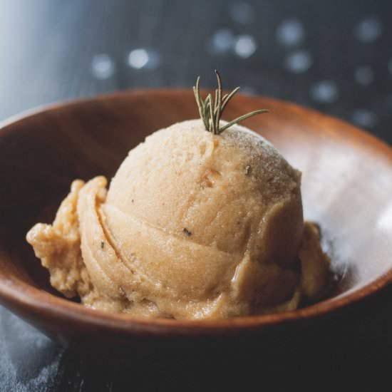 Healthy Peach Bourbon Sorbet - Recipe photo by theroadnotprocessed
