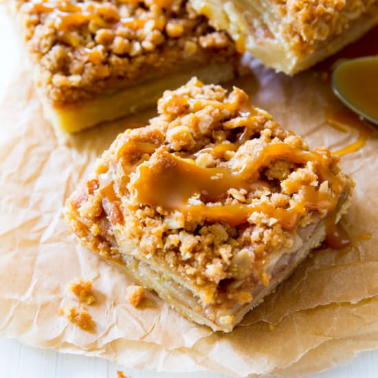 Salted Caramel Apple Pie Bars - Recipe photo by sallysbakingaddiction
