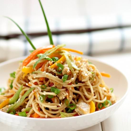 Peanut Butter-Sesame Ramen - Recipe photo by mybarecupboard
