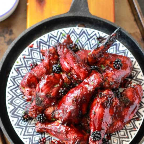 Sriracha Blackberry BBQ Wings - Recipe photo by littlebroken