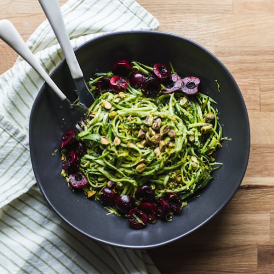 Pistachio Kale Pesto Pasta - Recipe photo by edibleASH
