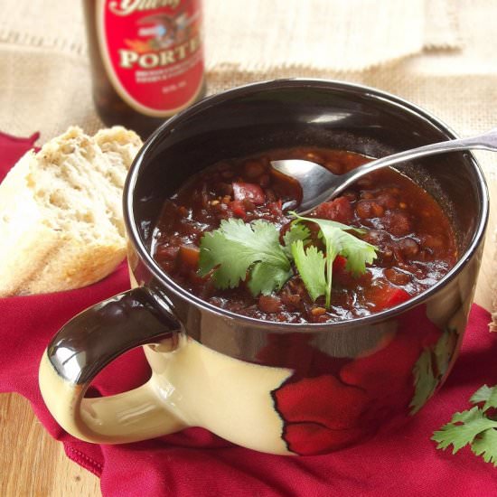 Eggplant Lentil Porter Chili - Recipe photo by Connoisseurus Veg