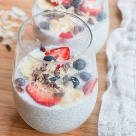 Banana Split Chia Seed Pudding - Recipe photo by eatingbirdfood